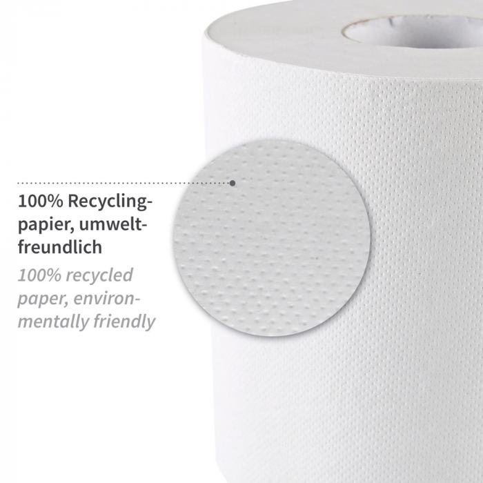 Handtuchpapierrolle – Innenabwicklung Recyclingpapier weiß perforiert 200 m 1-lagig